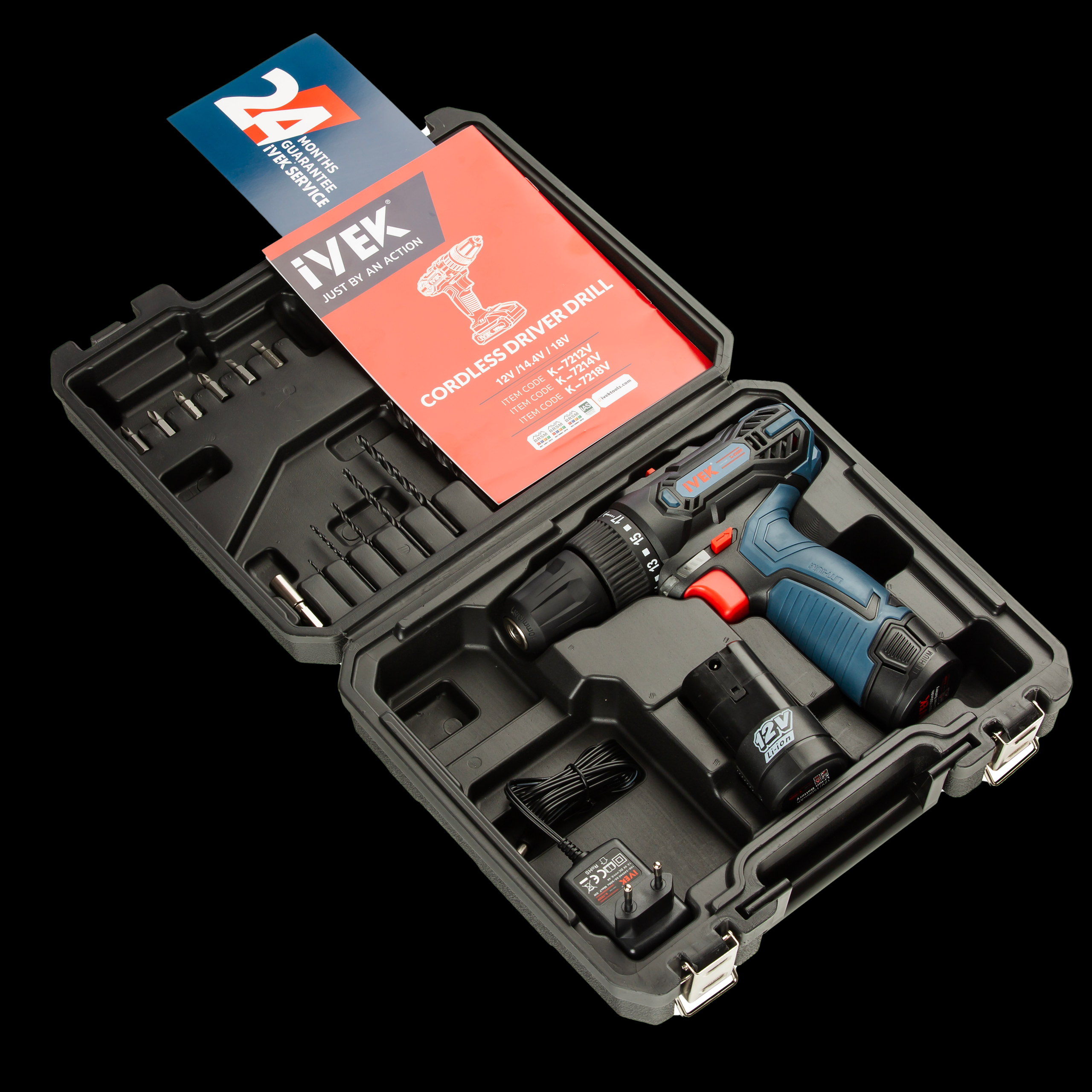 دریل شارژی ۱۲ ولت لیتیومی ایوک K-7212V