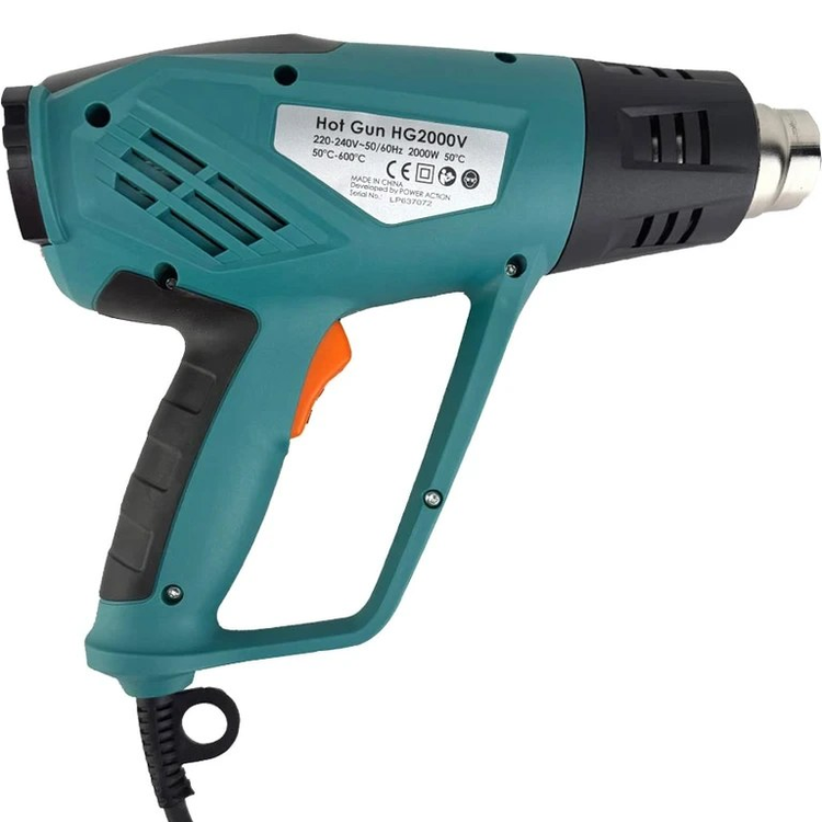 سشوار صنعتی 2000 وات پاور اکشن مدل HG2000V مجموعه 8 عددی